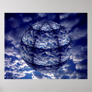 Abstrakte Cloud-3D-Sphäre Poster
