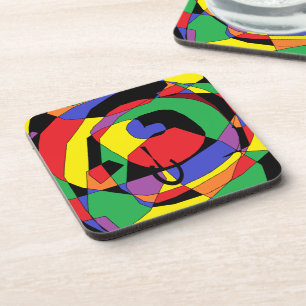 Abstrakte Coaster für  Getränke Frische Farben Getränkeuntersetzer