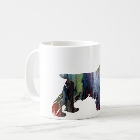 Abstrakte Cockerspaniel Silhouette Kaffeetasse (Vorderseite Links)