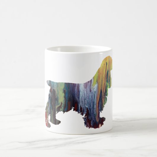 Abstrakte Cockerspaniel Silhouette Kaffeetasse (Mittel)