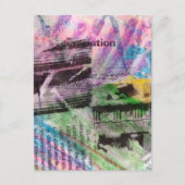 abstrakte Collage-Architektur und Wörter Postkarte (Vorderseite)