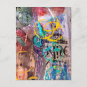 abstrakte Collage Kreise und Wörter Postkarte (Vorderseite)