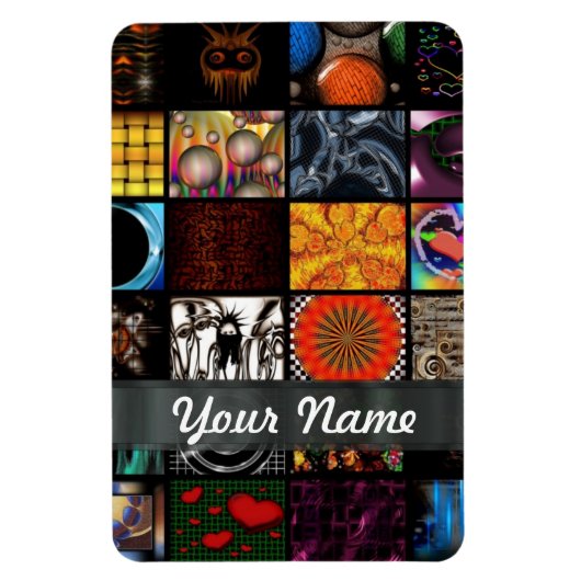 Abstrakte Collage Magnet (Vertikal)