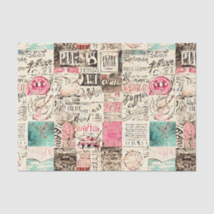 Abstrakte Collage mit dem Thema Nachrichten Seidenpapier