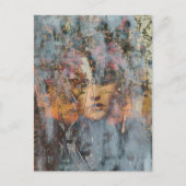 abstrakte Collage mit Gesicht Postkarte (Vorderseite)