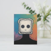 abstrakte Collage mit Gesicht von Toast Postkarte (Stehend Vorderseite)