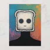 abstrakte Collage mit Gesicht von Toast Postkarte (Vorderseite)