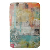 Abstrakte Collage Mixed Media Abstrakt Badematte (Vorderseite Vertikal)