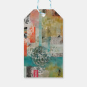 Abstrakte Collage Mixed Media Abstrakt Geschenkanhänger (Rückseite)