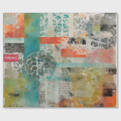 Abstrakte Collage Mixed Media Abstrakt Geschenkpapier (Flach)