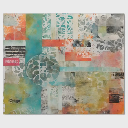 Abstrakte Collage Mixed Media Abstrakt Geschenkpapier (Flach)