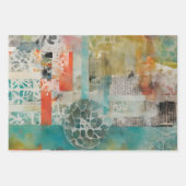 Abstrakte Collage Mixed Media Abstrakt Geschenkpapier Set (Vorderseite 3)