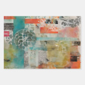 Abstrakte Collage Mixed Media Abstrakt Geschenkpapier Set (Vorderseite 2)