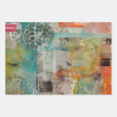 Abstrakte Collage Mixed Media Abstrakt Geschenkpapier Set (Vorderseite)