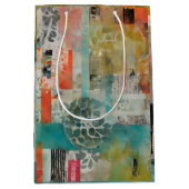 Abstrakte Collage Mixed Media Abstrakt Mittlere Geschenktüte (Vorderseite)