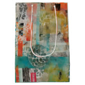 Abstrakte Collage Mixed Media Abstrakt Mittlere Geschenktüte (Rückseite)