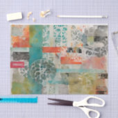 Abstrakte Collage Mixed Media Abstrakt Seidenpapier (Handwerk)