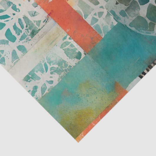 Abstrakte Collage Mixed Media Abstrakt Seidenpapier (Detail)