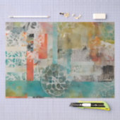 Abstrakte Collage Mixed Media Abstrakt Seidenpapier (Handwerk)