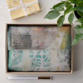 Abstrakte Collage Mixed Media Abstrakt Seidenpapier (Geschenk)