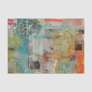 Abstrakte Collage Mixed Media Abstrakt Seidenpapier