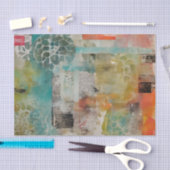 Abstrakte Collage Mixed Media Abstrakt Seidenpapier (Handwerk)