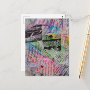 abstrakte Collage Postkarte