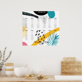 Abstrakte Collage Tropical Wedding Seating Chart Poster (Küche)