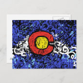 Abstrakte Colorado Flag Postkarte (Vorne/Hinten)