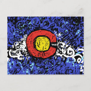 Abstrakte Colorado Flag Postkarte