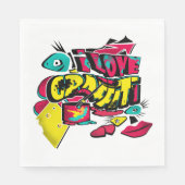 Abstrakte Comicen Graffiti-Stil Text grunge urban  Serviette (Vorderseite)