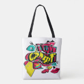 Abstrakte Comicen Graffiti-Stil Text grunge urban Tasche (Rückseite)