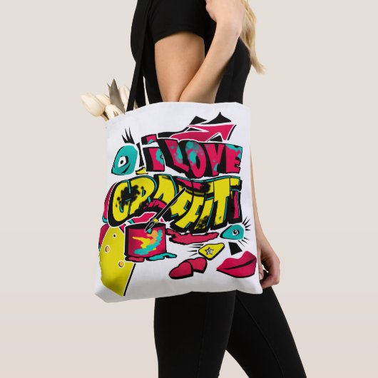 Abstrakte Comicen Graffiti-Stil Text grunge urban Tasche (Von Nahem)