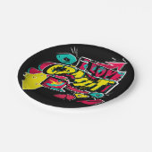 Abstrakte Comicen Graffiti Text grunge städtische Pappteller (Schrägansicht)