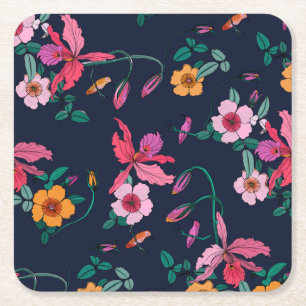 Abstrakte Coole Blume Untersetzer Set