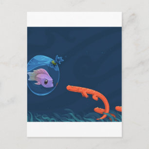 Abstrakte Coole Fische Postkarte