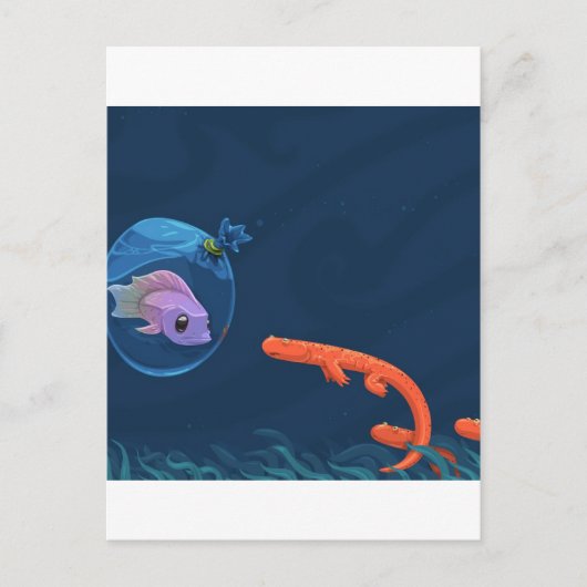 Abstrakte Coole Fische Postkarte (Vorderseite)