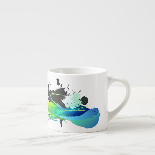 Abstrakte coole Gewässer Paint Spritzer Espressotasse (Rechts)