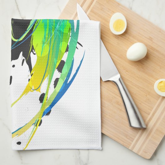 Abstrakte coole Gewässer Paint Spritzer Geschirrtuch (Viertel Falte)