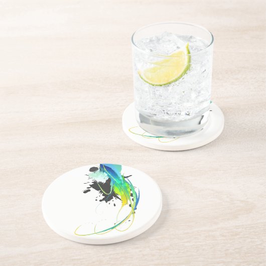 Abstrakte coole Gewässer Paint Spritzer Getränkeuntersetzer (Seite)