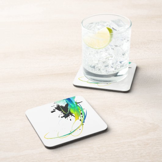 Abstrakte coole Gewässer Paint Spritzer Getränkeuntersetzer (Rechte Seite)
