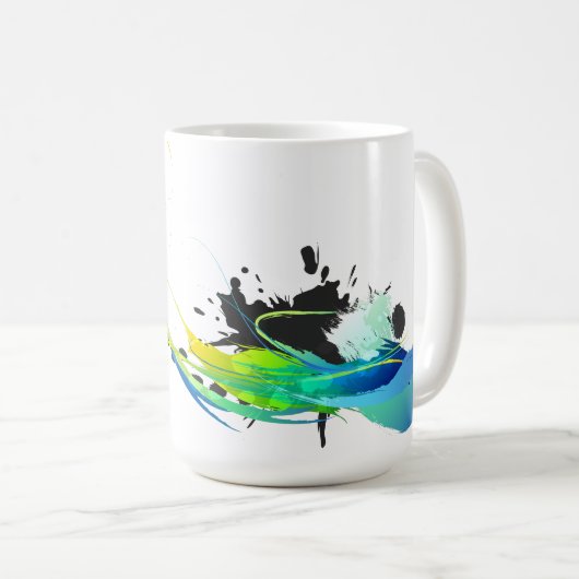 Abstrakte coole Gewässer Paint Spritzer Kaffeetasse (VorderseiteRechts)