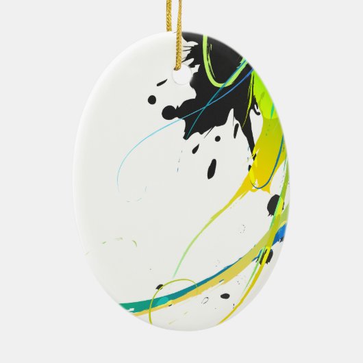 Abstrakte coole Gewässer Paint Spritzer Keramikornament (Hinten)