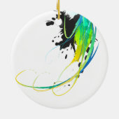 Abstrakte coole Gewässer Paint Spritzer Keramikornament (Hinten)