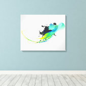 Abstrakte Coole Gewässer Paint-Spritzer Leinwanddruck (Insitu (Holzboden))