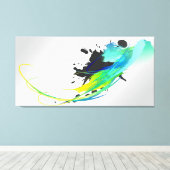 Abstrakte Coole Gewässer Paint-Spritzer Leinwanddruck (Insitu (Holzboden))