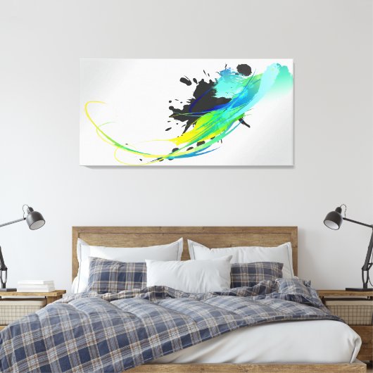 Abstrakte Coole Gewässer Paint-Spritzer Leinwanddruck (Insitu (Schlafzimmer))