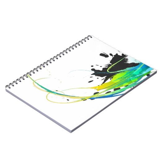 Abstrakte coole Gewässer Paint Spritzer Notizblock (Linke Seite)
