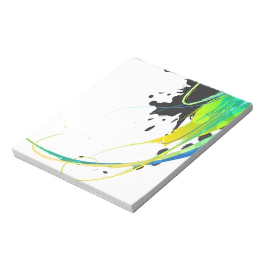 Abstrakte coole Gewässer Paint Spritzer Notizblock (Rotiert)