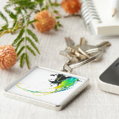 Abstrakte coole Gewässer Paint Spritzer Schlüsselanhänger (Seite)